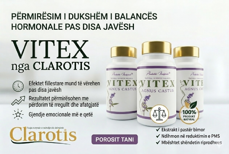 Produkt VITEX per femra nga Clarotis, suplement per ciklin, hormone bala...